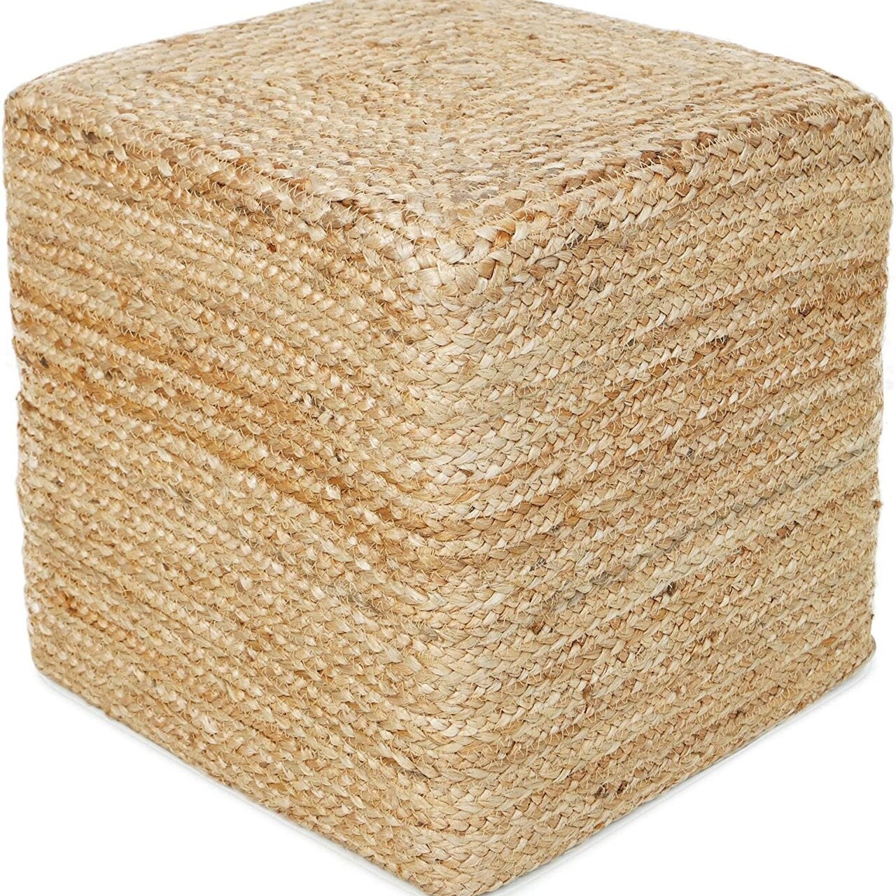 Edge Collections-14.5" x 16"-Handcrafted Braided Pouf for Footrest and Seating-1 pcs